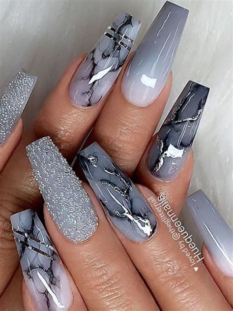 The Best 51 Gray Nail Designs for Any Occasion | Best acrylic nails ...