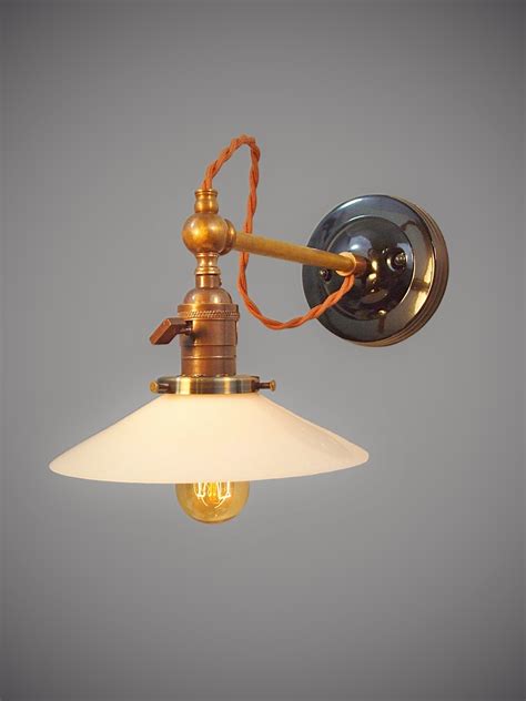 Industrial Wall Sconce - Opal Glass Shade · DW Vintage Lighting Co ...