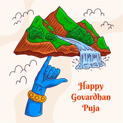 Free Vector | Hand drawn govardhan puja