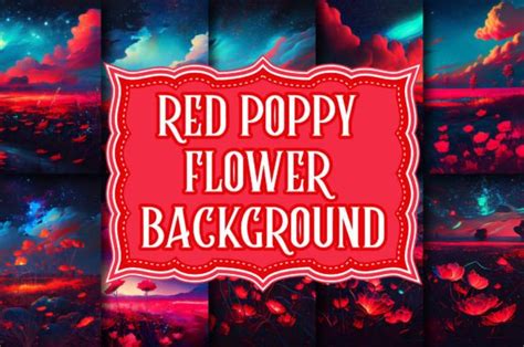 Red Poppy Flower Background Graphic by Omnia Hiba Designer · Creative ...