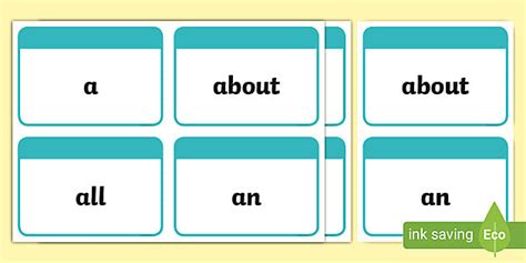 Year 1 High Frequency Words Flashcards