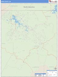 Union County, GA Wall Map Basic Style by MarketMAPS