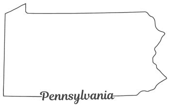 Pennsylvania – Map Outline, Printable State, Shape, Stencil, Pattern ...