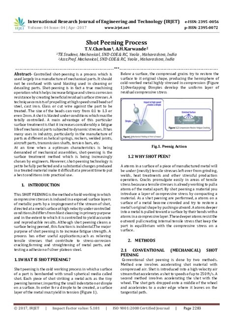 (PDF) Shot Peening Process | IRJET Journal - Academia.edu