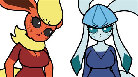 Flareon and Glaceon by franschesco on DeviantArt