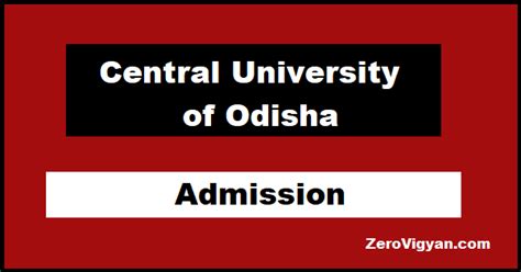 Central University of Odisha Admission 2022-23: UG, PG and PhD ...