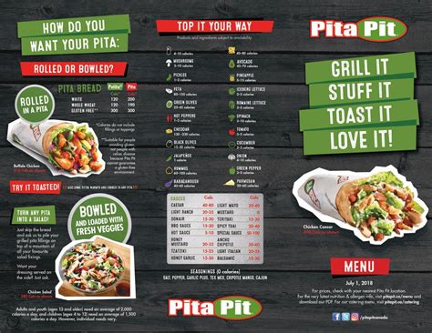 Printable Pita Pit Menu - Printable Word Searches