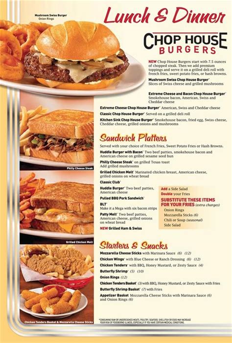 Huddle House Menu