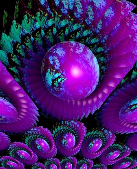 Purple Decor Abstract Art Fractal Swirl Reiki Energy Art