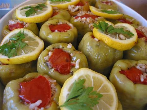 Stuffed Pepper & Capsicum Turkish Dolma with Meat (Etli Biber Dolma)