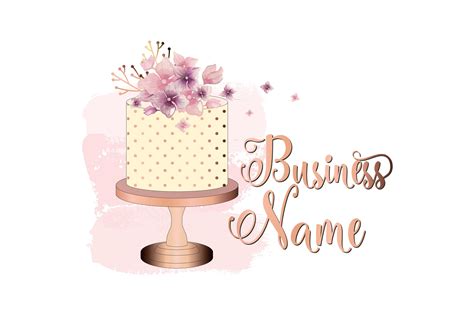 Watercolor Cake Logo, Bakery Logo, Custom Logo Design, Branding Package ...