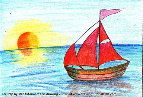 Sailboat Drawing Easy : How To Draw A Sailing Ship Step By Step Drawing ...