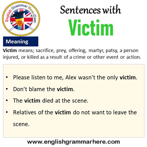 Sentences with Victim, Victim in a Sentence and Meaning - English ...