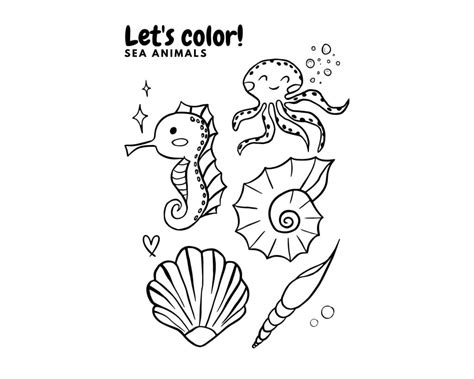 Sea Creature Coloring Page Printable