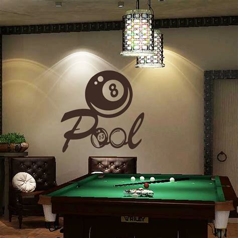 Billiards Wall Decal Vinyl Art Sticker Pool Wall Decal Playroom Wall ...