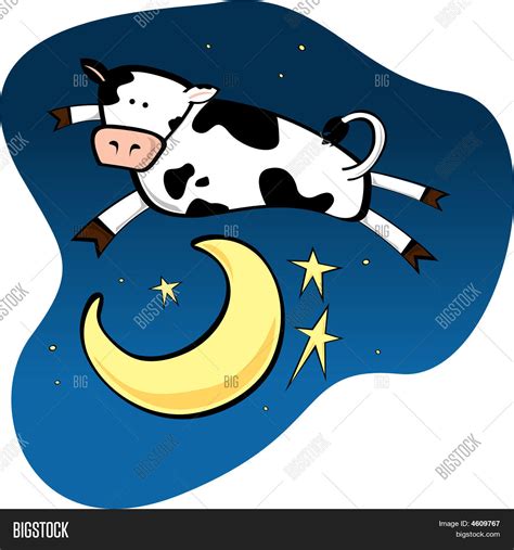 Cow Jumping Over Moon.eps Vector & Photo | Bigstock