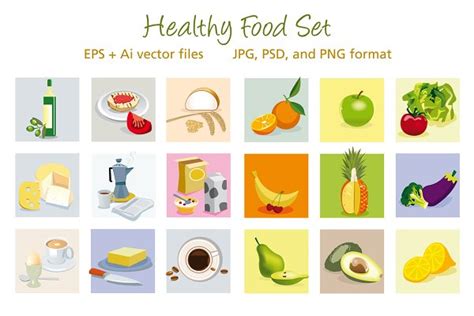 Healthy Food Illustration | Pre-Designed Illustrator Graphics ...