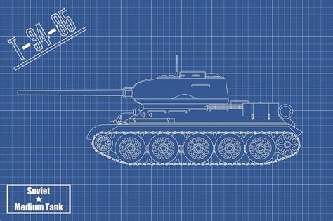 Military tank blueprint, vehicle illustration | Free Vector - rawpixel