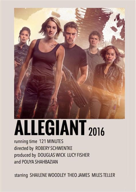 Allegiant | Movie character posters, Film posters vintage, Iconic movie ...