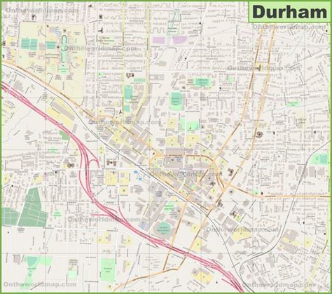 Large detailed map of Durham - Ontheworldmap.com