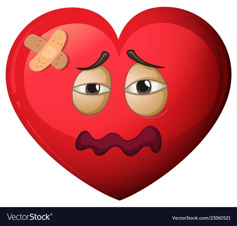 A heart character in pain Royalty Free Vector Image