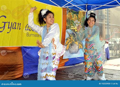 NYC: Burmese Dancers at Water Festival Editorial Image - Image of ...