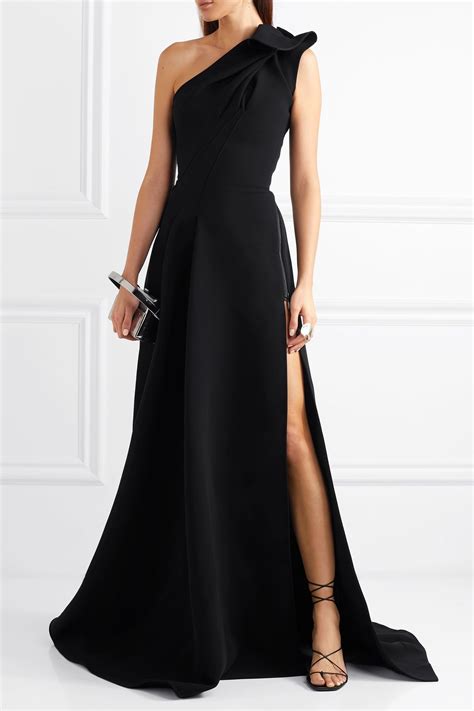 Black Virtuoso one-shoulder cady gown | Maticevski in 2020 | Black tie ...