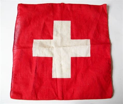 vintage Swiss flag small vintage square Swiss by thehopetree