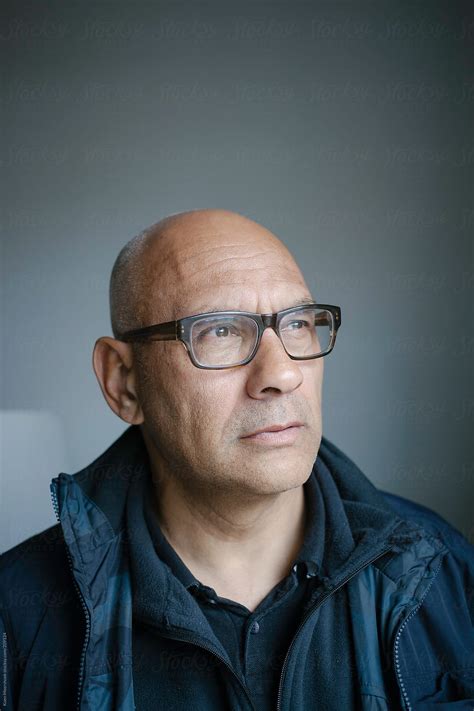 "Portrait Of Bald Man With Glasses." by Stocksy Contributor "Koen ...