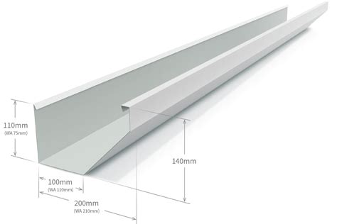 Edge Gutter 200mm Width Colour Armour Grey