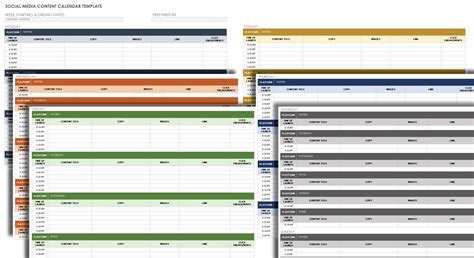 Content Calendar Template Google Sheets Free