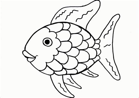 Rainbow Fish Coloring Page for Kids