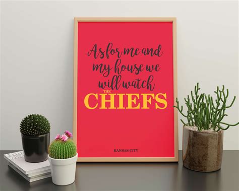 KC Chiefs House Printable Wall Art, Football Sunday Party Decor, Fun ...