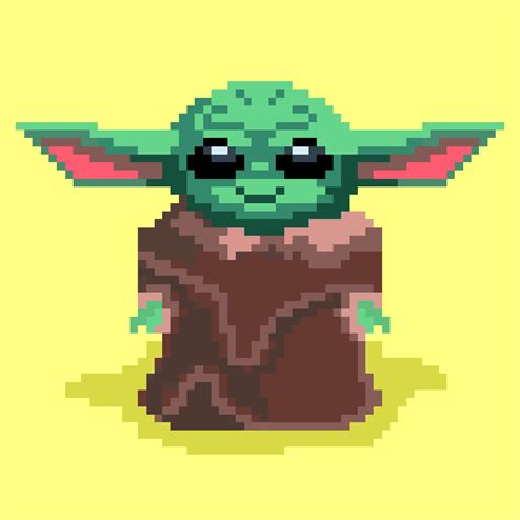 Spreadsheet Pixel Art Baby Yoda - Hi r/excel, i'm a web developer who ...