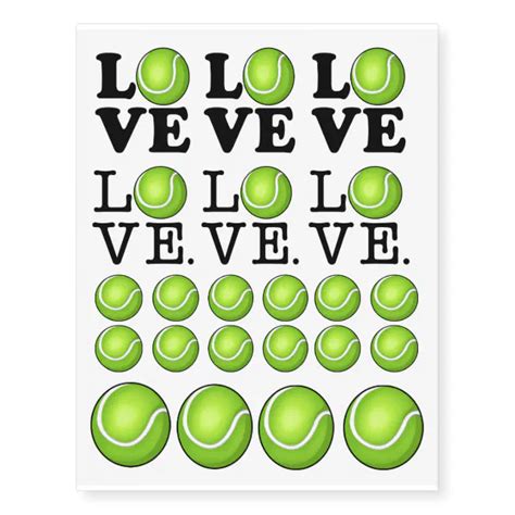 Tennis Love Tennis Fan Temporary Tattoos | Zazzle