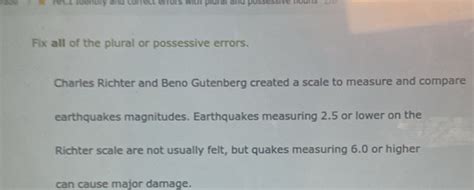 Solved: a MH I f aendry and correct errors w ith plural and possessive ...