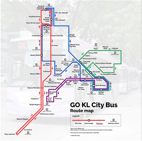 GO KL City Bus route map : malaysia