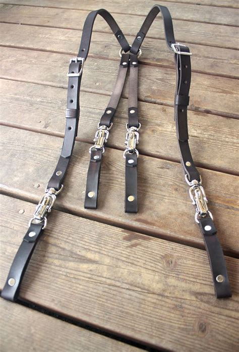 Handmade Heavy Duty Leather Suspenders with Leather Belt Loop ...