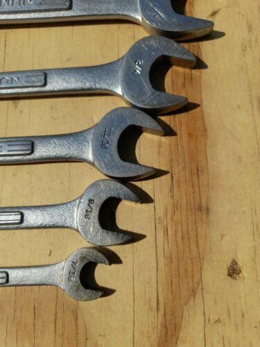 Vintage CRAFTSMAN =V= Series SAE Double Open End Wrench Set 6pc 3/8" to ...