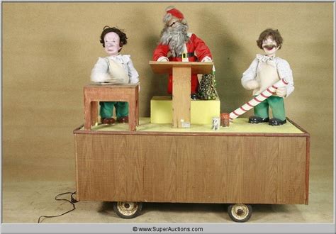 Christmas Animatronics Set with Santa and Two Helpers on Car