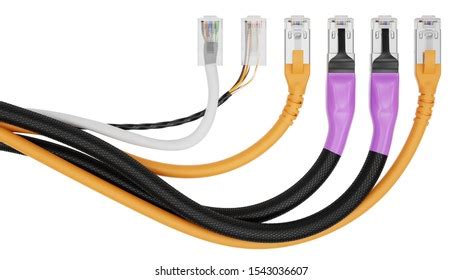 Ilustrasi Stok Different Lan Cable Types Categories 3d 1543036607 ...