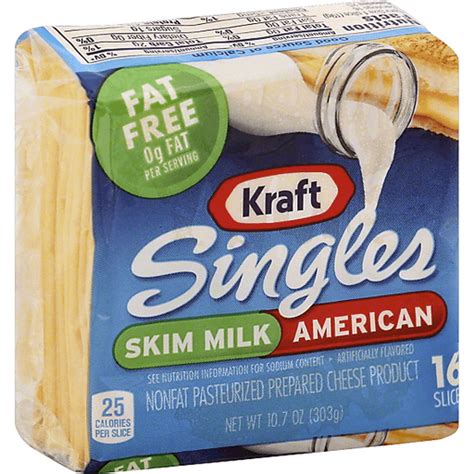 Kraft Singles Skim Milk American Fat Free Cheese Slices- 16 CT ...