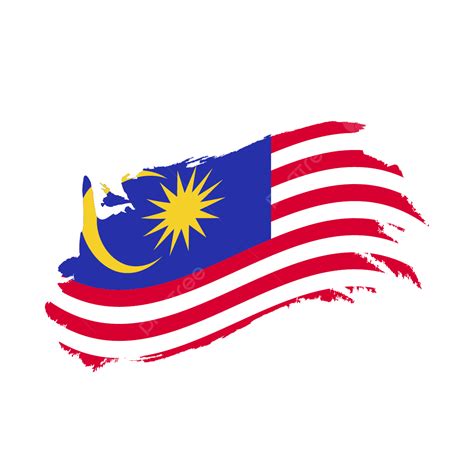 Bendera Malaysia Dengan Gambar Hd Clipart Sapuan Kuas Melambai, Bendera ...