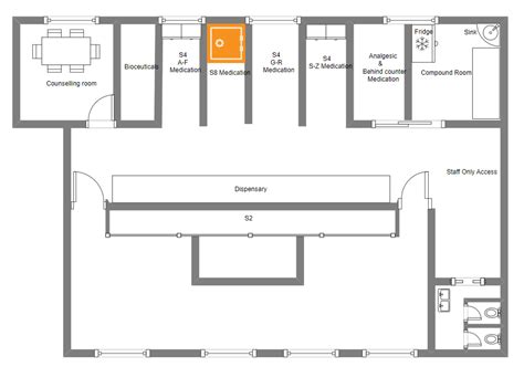 A pharmacy Floor Plan | EdrawMax Templates