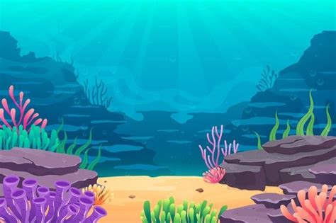 Free Vector | Under the sea background for video conferencing | Under ...