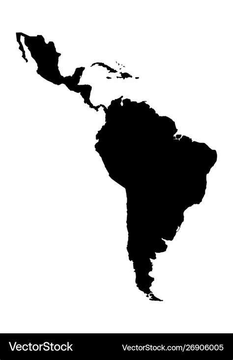 Latin america silhouette map Royalty Free Vector Image