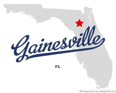 Map of Gainesville, FL, Florida