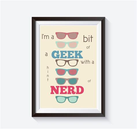 Typography Poster, Nerd and Geek, Illustrated Typography, Quote Print ...