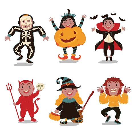 Halloween Costume Party Character Set 3299856 Vector Art at Vecteezy