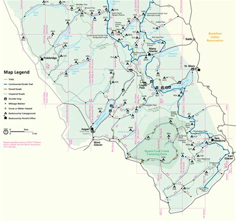 Printable Glacier National Park Map